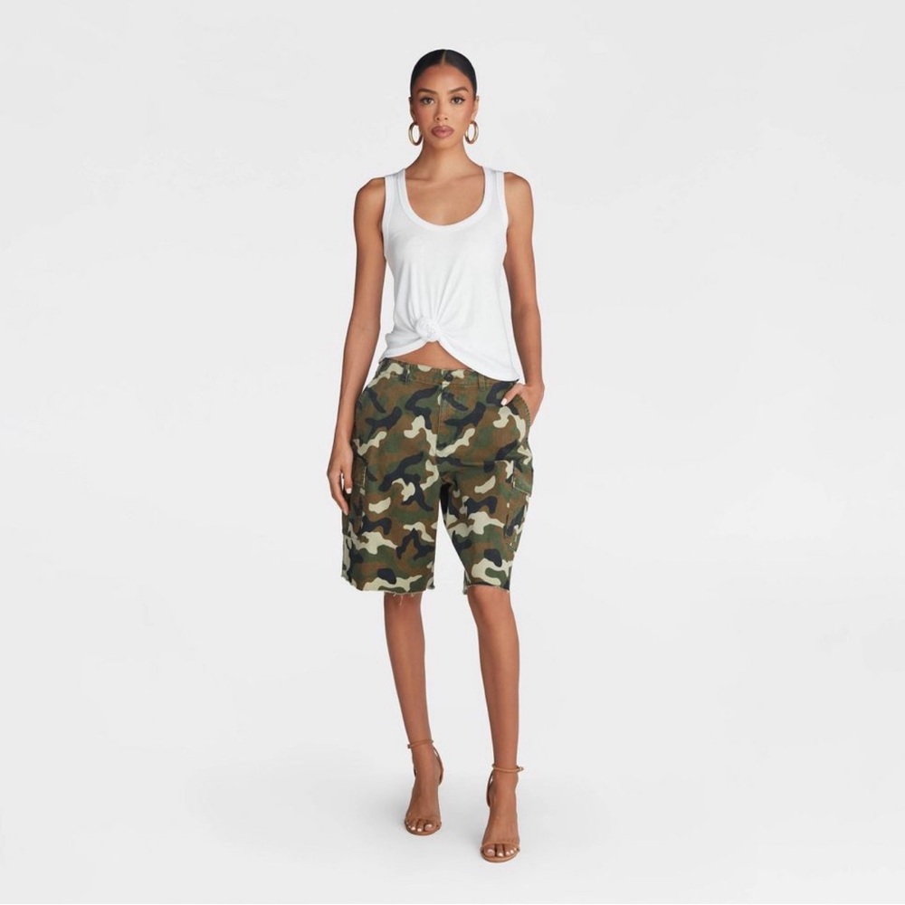KBB Women's Mid-Rise Cargo Shorts Green Camo XS,S,M,L,XL,XXL,1X,2X,3X,4X - Picture 3 of 8